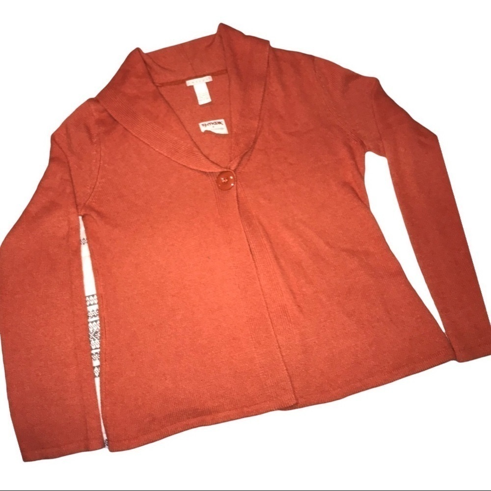 NWT Tweeds Woman’s Cardigan Angora Wool Blend Orange Size Large